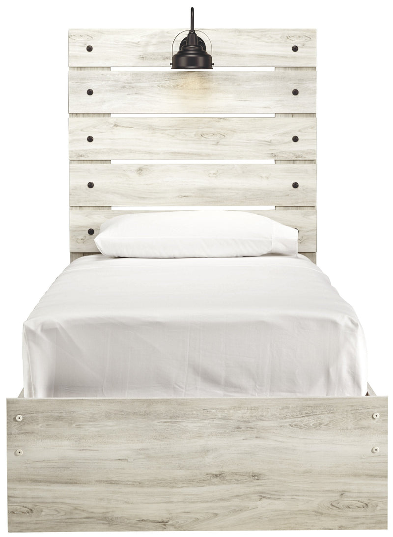 Cambeck Whitewash Twin Panel Bed - Gate FurnitureTwin Bed