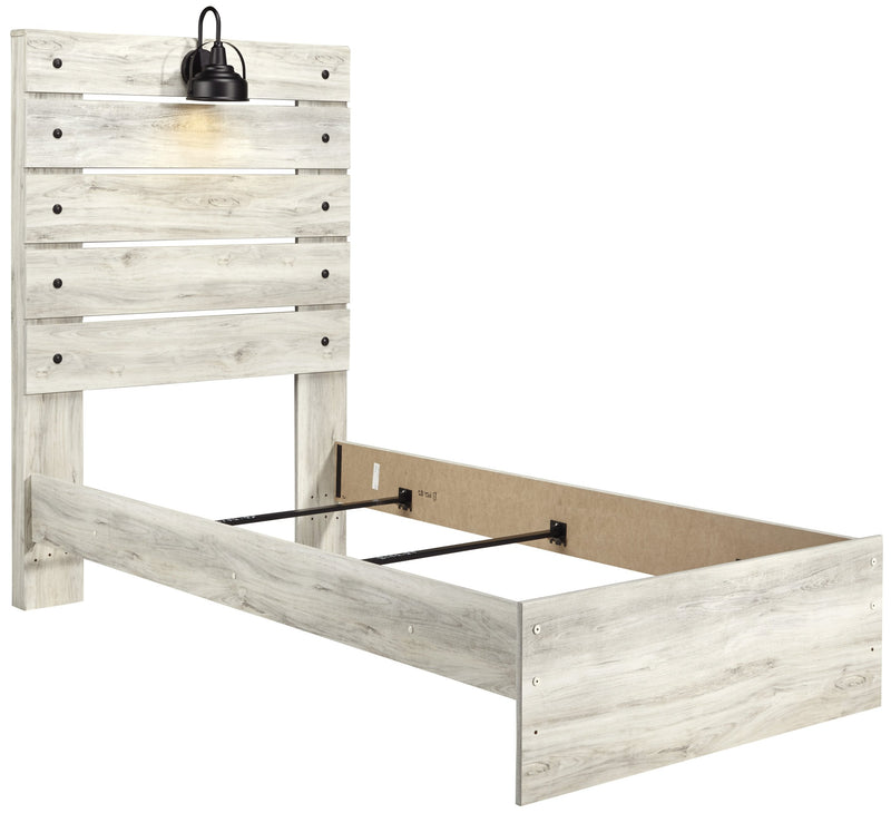 Cambeck Whitewash Twin Panel Bed - Gate FurnitureTwin Bed