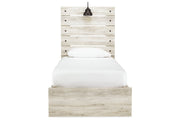 Cambeck Whitewash Twin Panel Bed with 2 Storage Drawers - Gate FurnitureTwin Bed