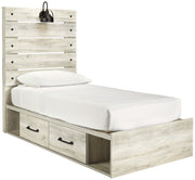 Cambeck Whitewash Twin Side Storage Platform Bed - Gate FurnitureTwin Bed