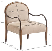 Cambria Performance Fabric Upholstered Chair in Beige - 33044Beige