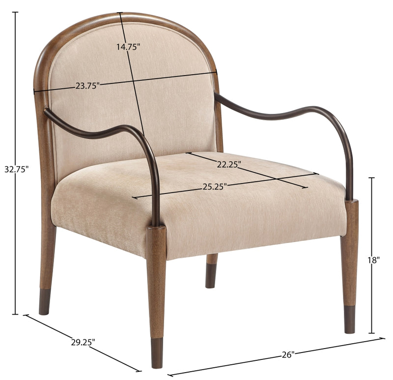 Cambria Performance Fabric Upholstered Chair in Beige - 33044Beige