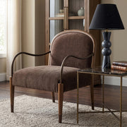 Cambria Performance Fabric Upholstered Chair in Brown - 33044Brown