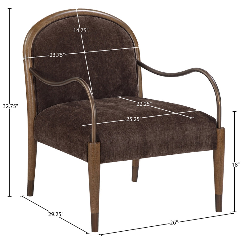 Cambria Performance Fabric Upholstered Chair in Brown - 33044Brown
