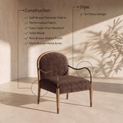 Cambria Performance Fabric Upholstered Chair in Brown - 33044Brown