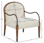 Cambria Performance Fabric Upholstered Chair in Cream - 33044Cream