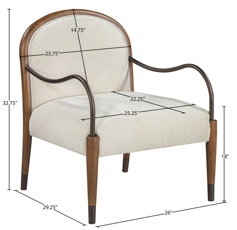 Cambria Performance Fabric Upholstered Chair in Cream - 33044Cream
