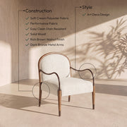 Cambria Performance Fabric Upholstered Chair in Cream - 33044Cream