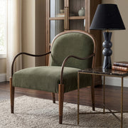 Cambria Performance Fabric Upholstered Chair in Green - 33044Green