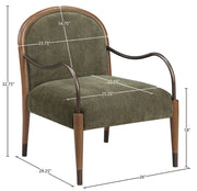 Cambria Performance Fabric Upholstered Chair in Green - 33044Green