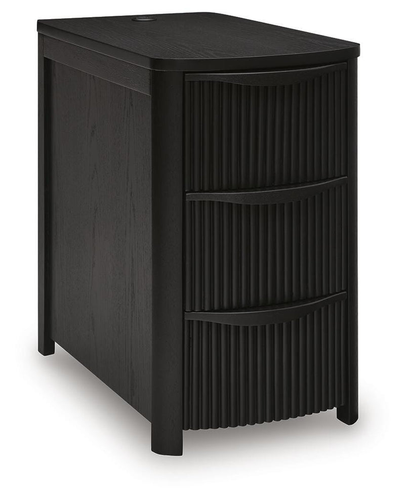 Camdill Black Chairside End Table - T208-117
