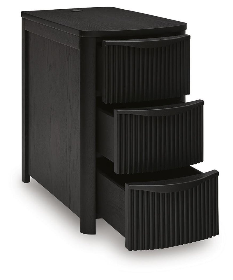 Camdill Black Chairside End Table - T208-117