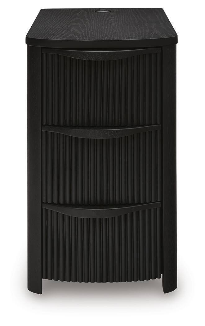 Camdill Black Chairside End Table - T208-117