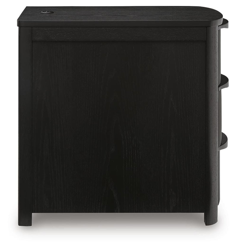 Camdill Black Chairside End Table - T208-117