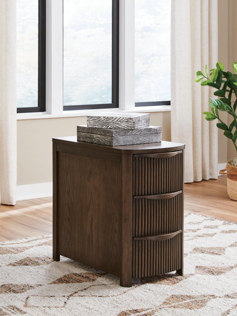 Camdill Dark Brown Chairside End Table - T208-217