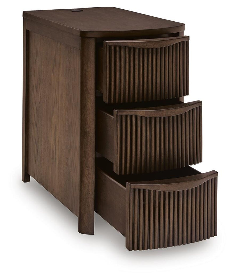 Camdill Dark Brown Chairside End Table - T208-217