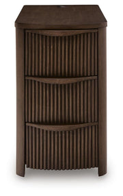 Camdill Dark Brown Chairside End Table - T208-217