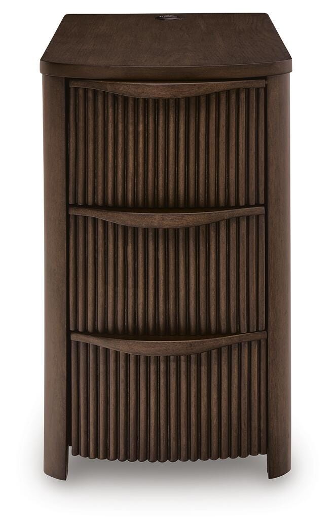 Camdill Dark Brown Chairside End Table - T208-217