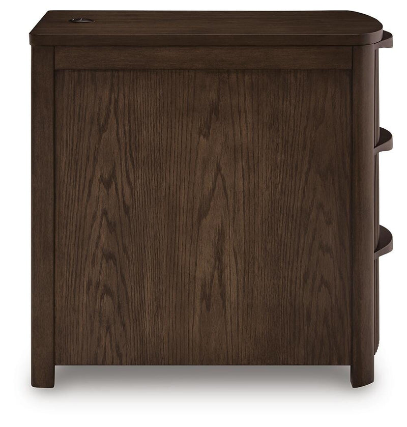 Camdill Dark Brown Chairside End Table - T208-217