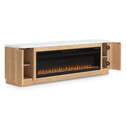 Camdill Light Brown 80" TV Stand with Electric Fireplace - W808W1