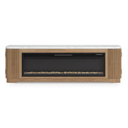Camdill Light Brown 80" TV Stand with Electric Fireplace - W808W1
