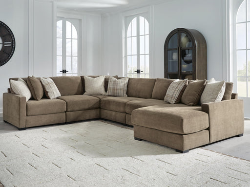 Camellia-Court Coffee 6-Piece Sectional with Chaise - 68207S15