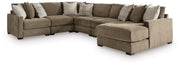 Camellia-Court Coffee 6-Piece Sectional with Chaise - 68207S15