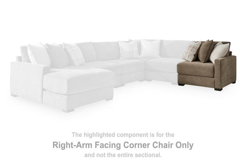 Camellia-Court Coffee Right-Arm Facing Corner Chair - 6820765