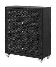 Cameo Black Upholstered Panel Bedroom Set - Gate FurnitureBedroom Set