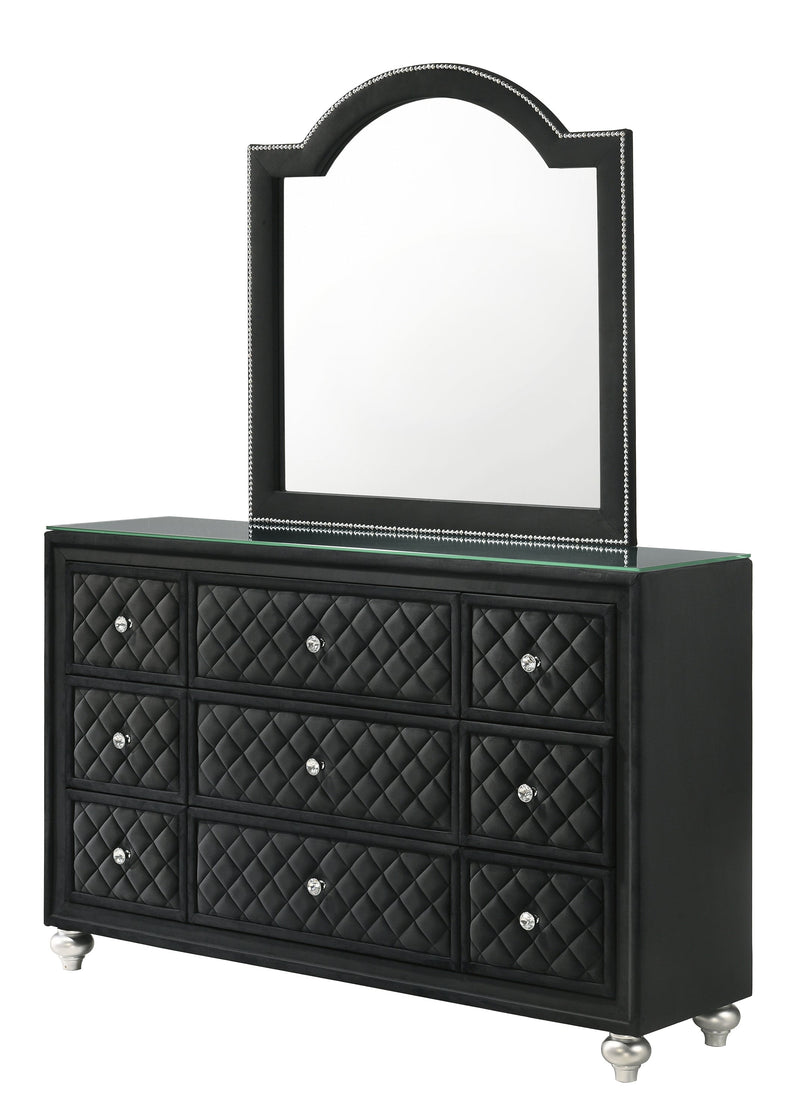 Cameo Black Upholstered Panel Bedroom Set - Gate FurnitureBedroom Set