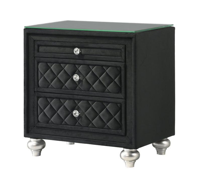 Cameo Black Upholstered Panel Bedroom Set - Gate FurnitureBedroom Set