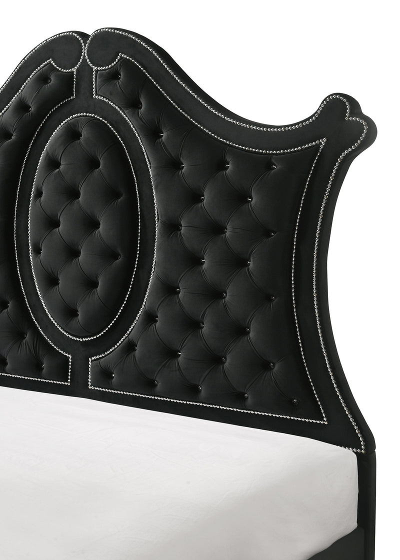 Cameo Black Upholstered Panel Bedroom Set - Gate FurnitureBedroom Set