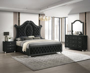 Cameo Black Upholstered Panel Bedroom Set - Gate FurnitureBedroom Set