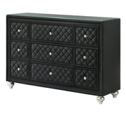 Cameo Black Upholstered Panel Bedroom Set - Gate FurnitureBedroom Set