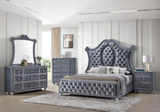 Cameo Gray Upholstered Panel Bedroom Set - Gate FurnitureBedroom Set