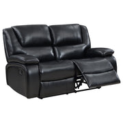 Camila 2-piece Upholstered Reclining Sofa Set Black - 610244-S2