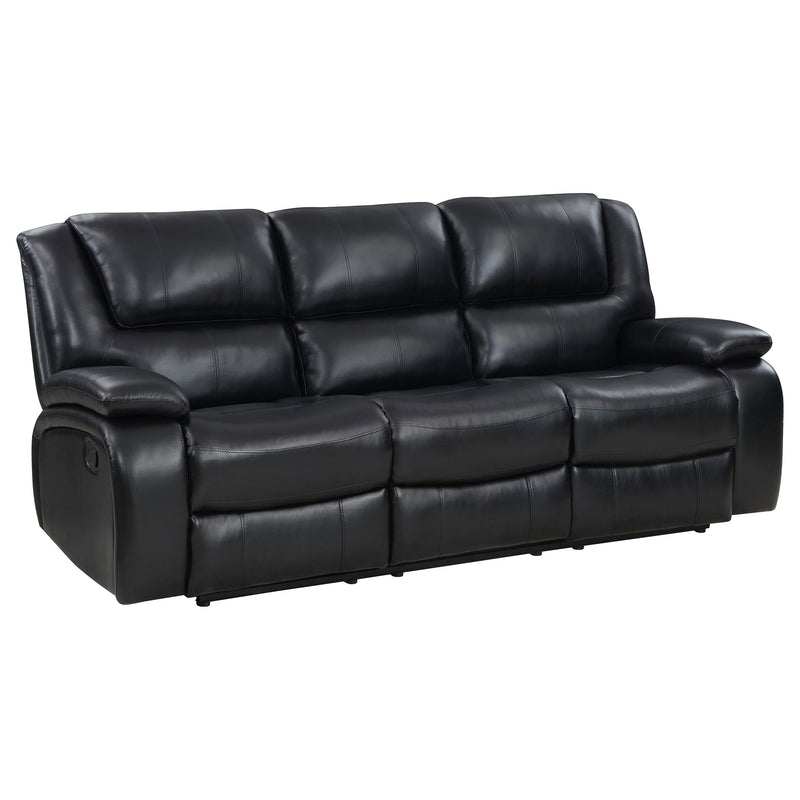 Camila 2-piece Upholstered Reclining Sofa Set Black - 610244-S2