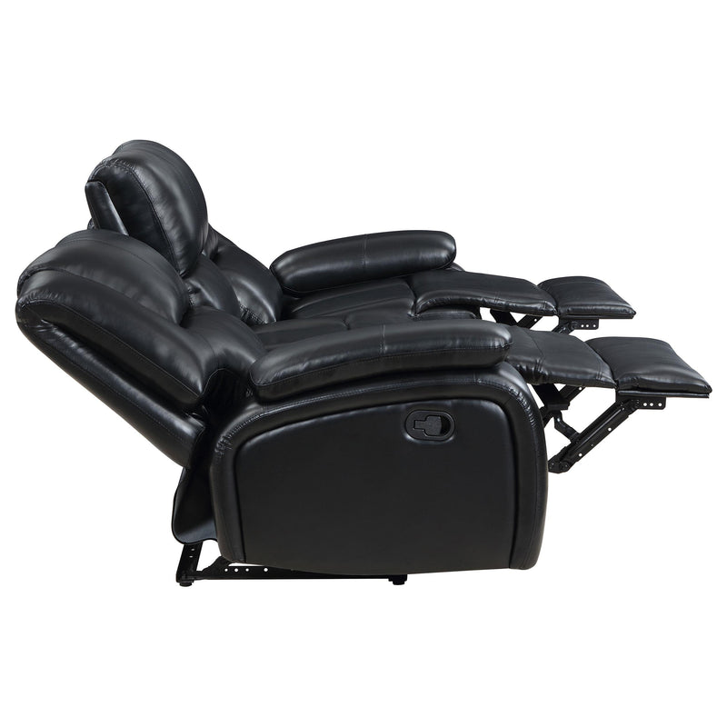Camila 2-piece Upholstered Reclining Sofa Set Black - 610244-S2