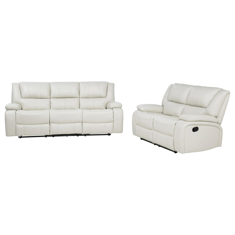 Camila 2-piece Upholstered Reclining Sofa Set White - 610247-S2