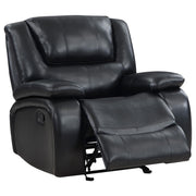 Camila 3-piece Upholstered Reclining Sofa Set Black - 610244-S3