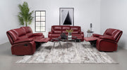 Camila 3-piece Upholstered Reclining Sofa Set Red - 610241-S3