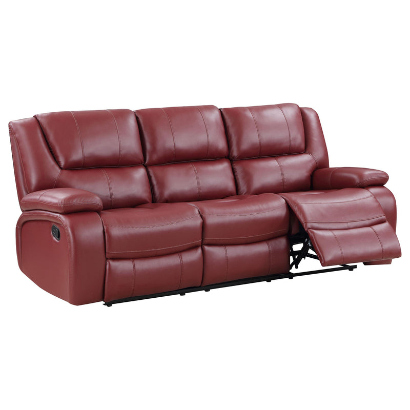 Camila 3-piece Upholstered Reclining Sofa Set Red - 610241-S3