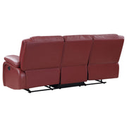 Camila 3-piece Upholstered Reclining Sofa Set Red - 610241-S3