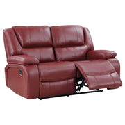 Camila 3-piece Upholstered Reclining Sofa Set Red - 610241-S3