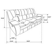 Camila 3-piece Upholstered Reclining Sofa Set White - 610247-S3
