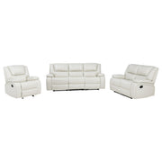 Camila 3-piece Upholstered Reclining Sofa Set White - 610247-S3