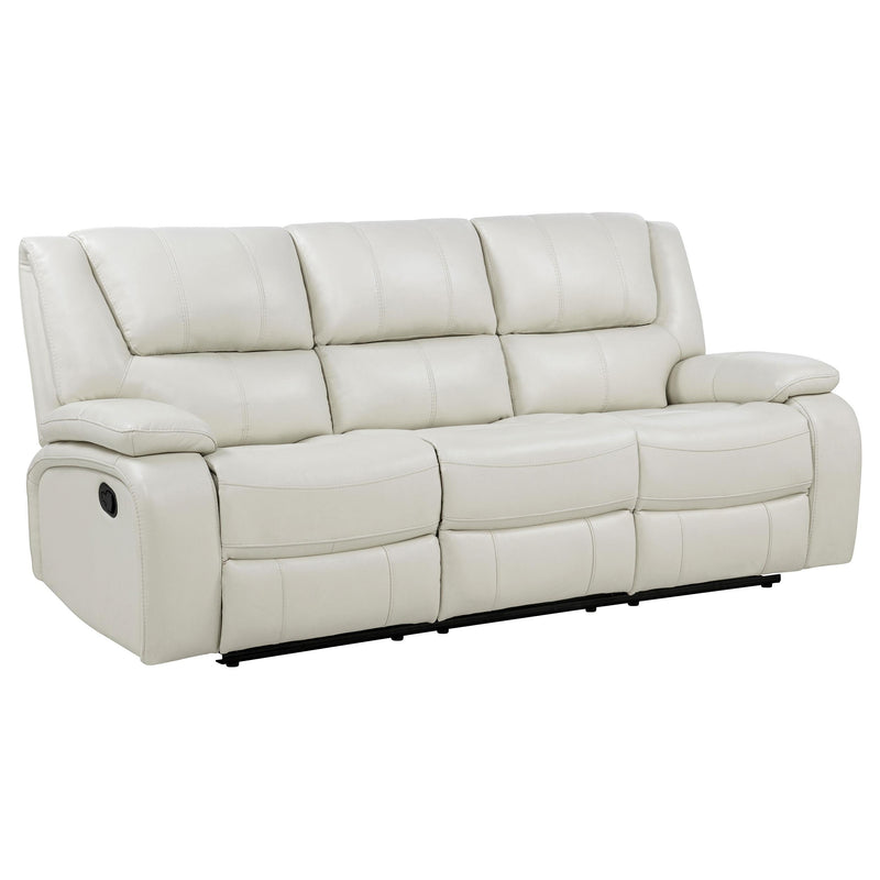 Camila 3-piece Upholstered Reclining Sofa Set White - 610247-S3