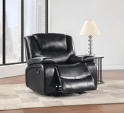 Camila Upholstered Glider Recliner Chair Black - 610246