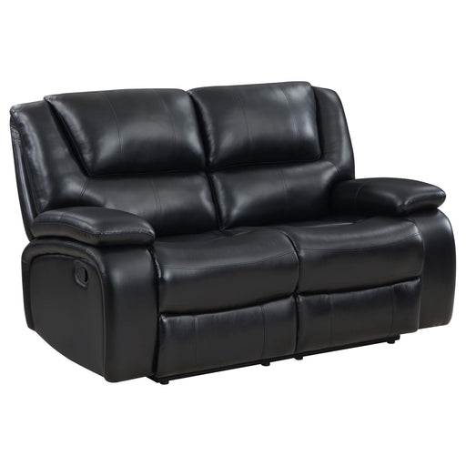 Camila Upholstered Motion Reclining Loveseat Black - 610245