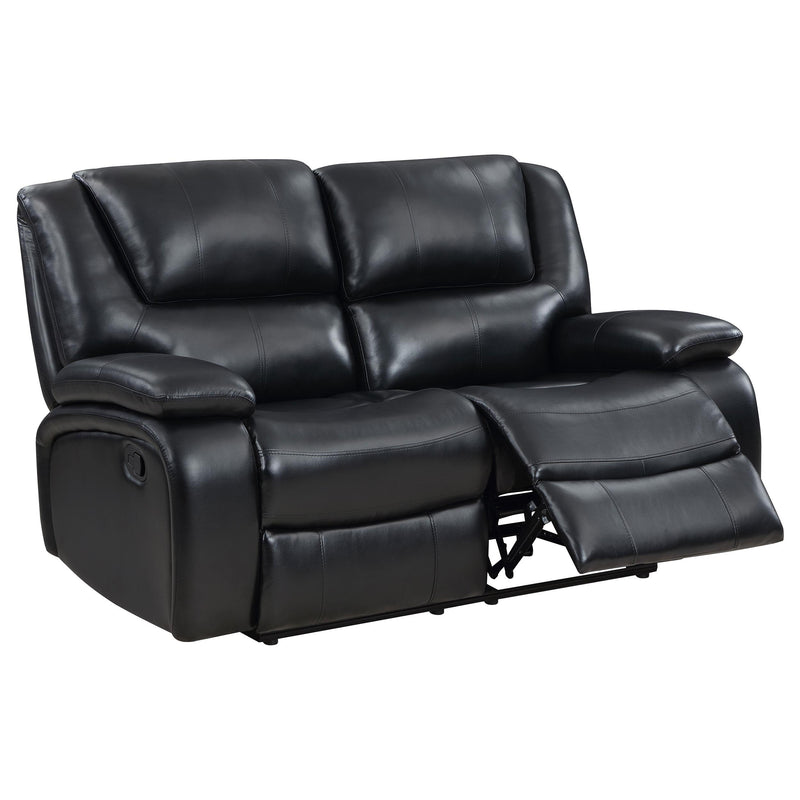 Camila Upholstered Motion Reclining Loveseat Black - 610245